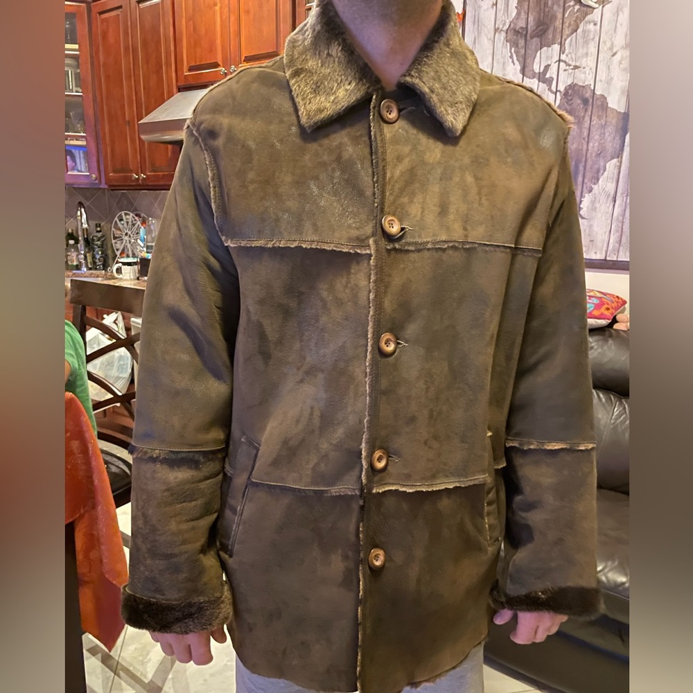 Vintage Authentic Cowhide Hair On Men’s Car Coat - Excellent Condition